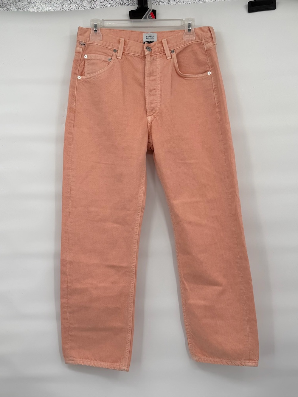 Citizens of humanity now Palma straight clean hem cropped peach color jeans